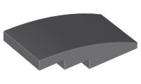 Lego dakpannen/slope curved 4x2 donkerblauw grijs  4 stuks, Ophalen of Verzenden, Gebruikt, Losse stenen, Lego