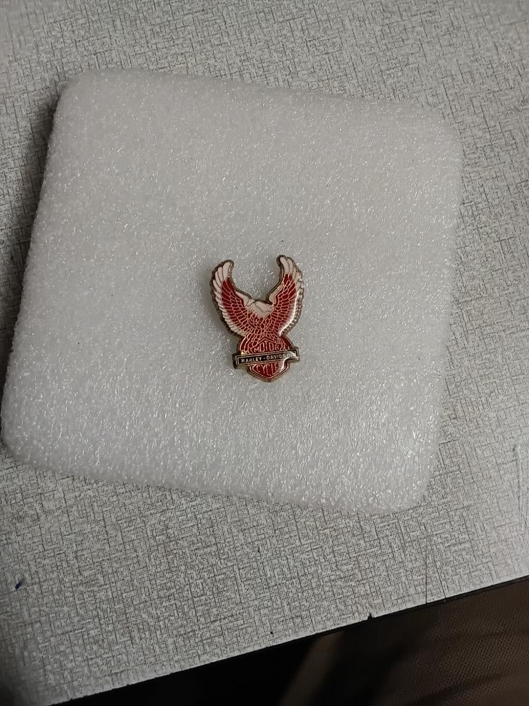 Mooie gevleugelde pin van het motormerk " Harley Davidson., Ophalen of Verzenden, Transport