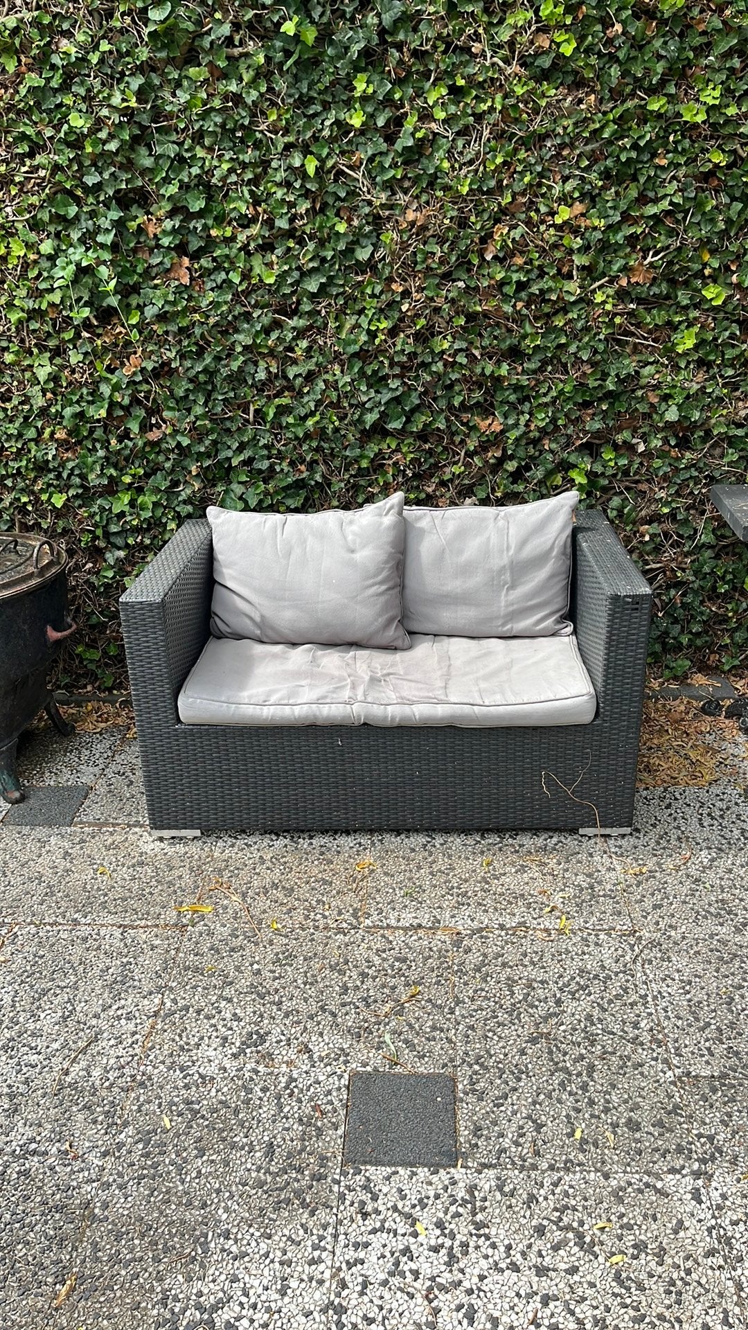 Gratis af te halen loungeset bankje en 2 stoelen, Ophalen, Gebruikt