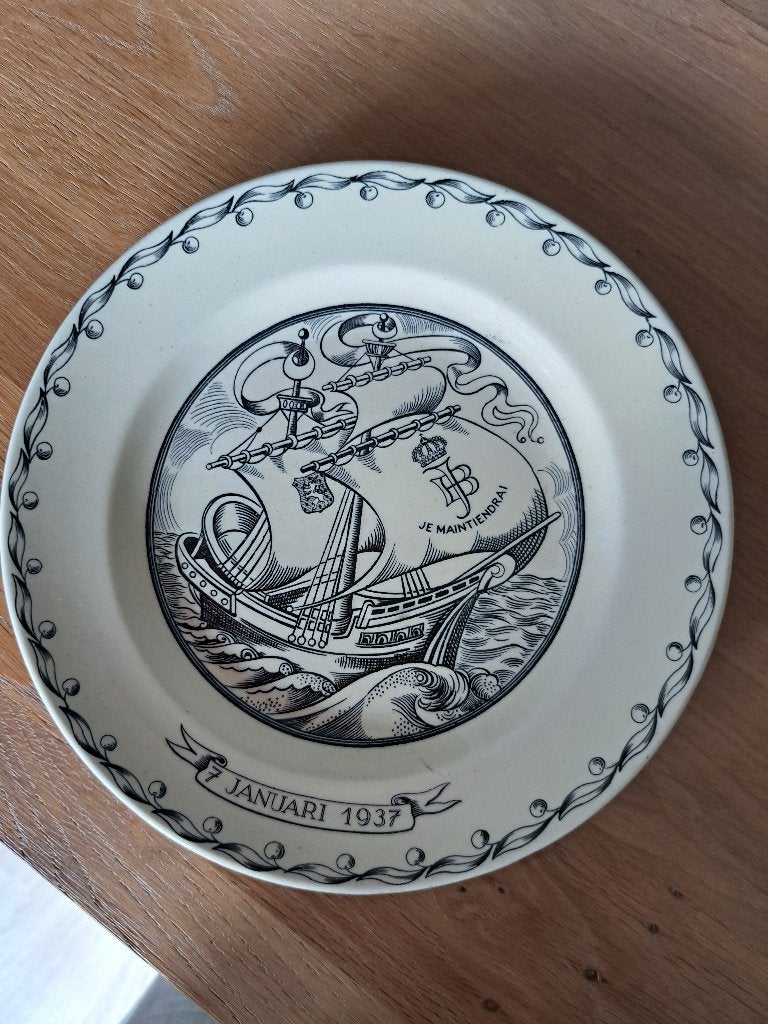 herdenkingsbord 1937 huwelijk Juliana en Bernhard, Antiek en Kunst, Ophalen