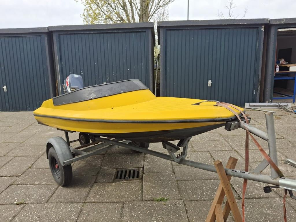 Spitfire boot met Yamaha 8pk 2t kortstaart en trailer, Watersport en Boten, Motorboten en Motorjachten, Ophalen, Gebruikt