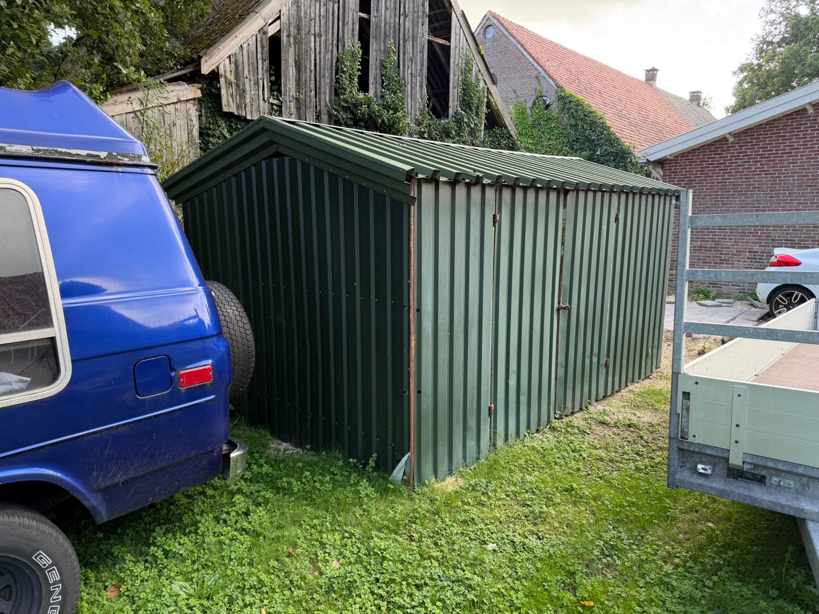 Schuur metaal 400x230x230, Ophalen, 250 tot 500 cm, Schuur, Zonder ramen