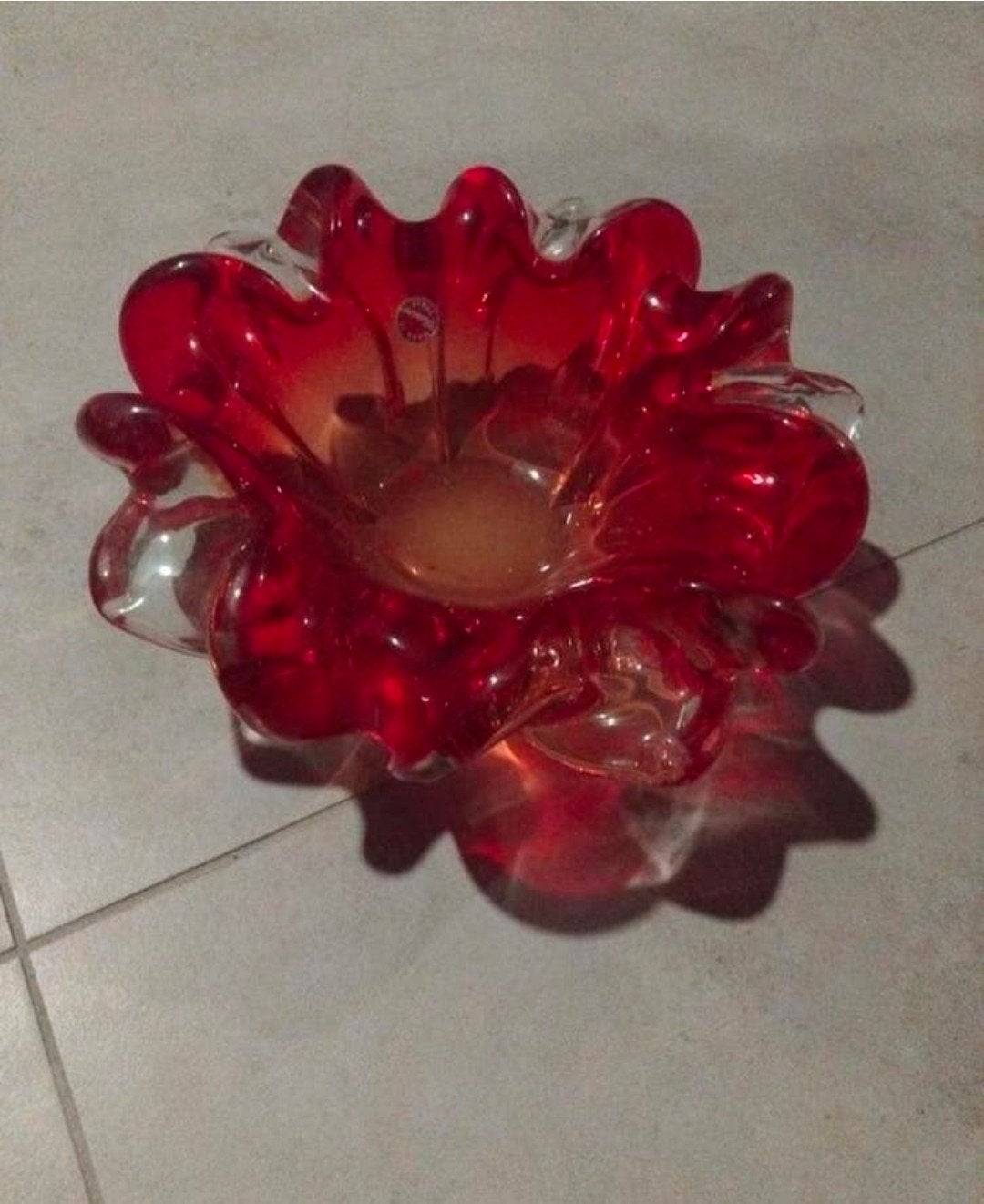 Murano schaal Vintage doorsnee 25 cm hoogte 9 cm nette staat, Ophalen of Verzenden