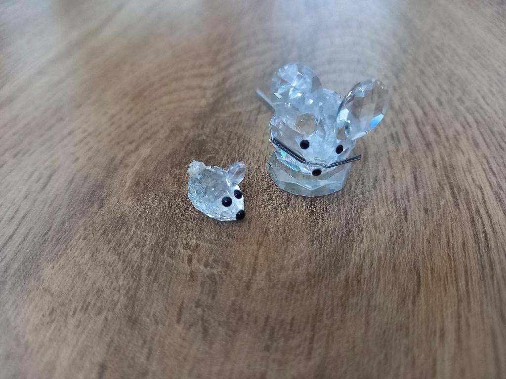 Swarovski Kristallen - Muis & Baby Muis, Ophalen of Verzenden, Zo goed als nieuw, Figuurtje