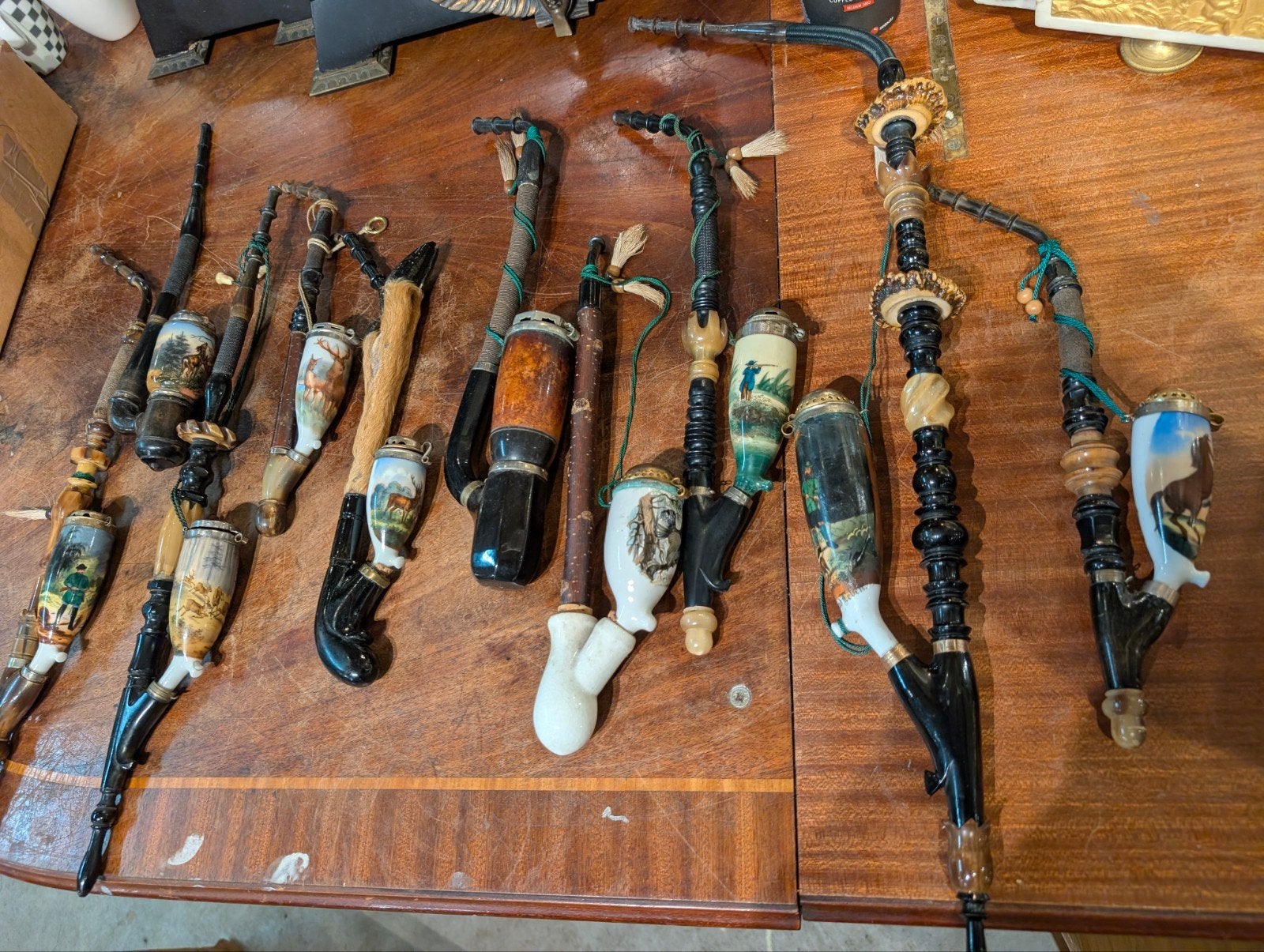10 antieke pijpen samen €300., Ophalen, Gebruikt, Onbekend, Onbekend