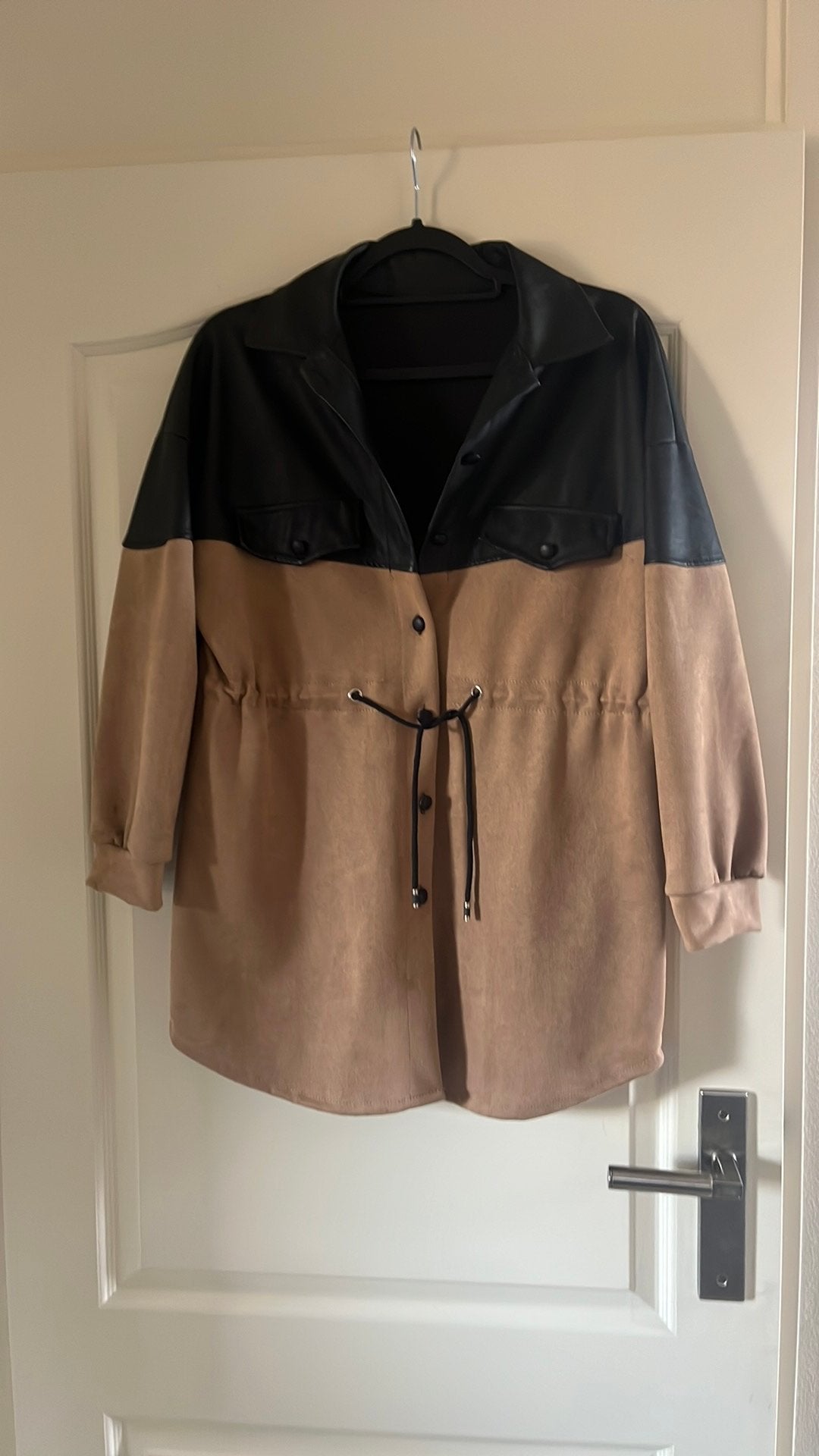 Blouse/jasje xl camel met zwart, Kleding | Dames, Ophalen of Verzenden, Zo goed als nieuw, Maat 46/48 (XL) of groter, Zwart