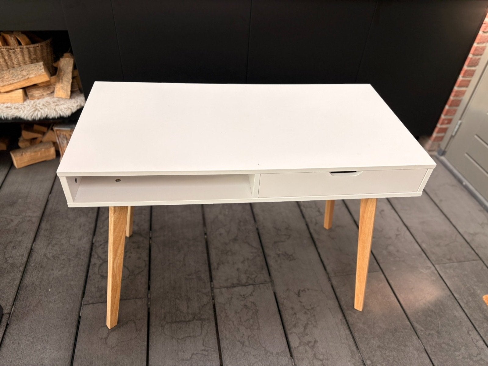 Witte Make-up Tafel met lade, Ophalen, 50 tot 100 cm, Zo goed als nieuw, Minder dan 100 cm