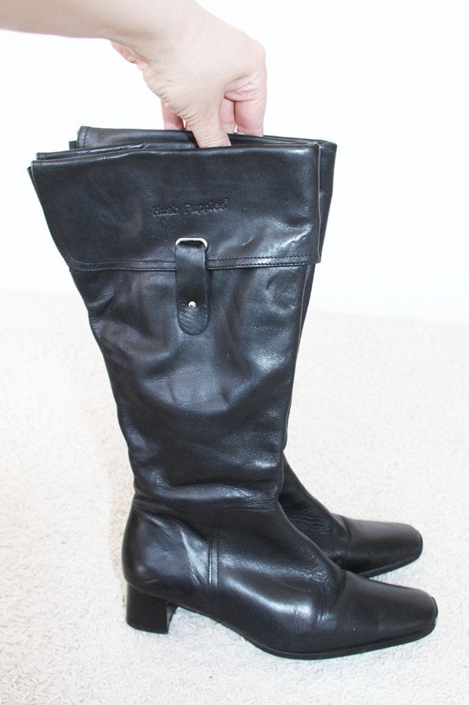 Zeer Mooie Leren Hush Puppies Laarzen - 30 (Maat 40) € 55,-, Hoge laarzen, Zwart, Ophalen of Verzenden, Zo goed als nieuw