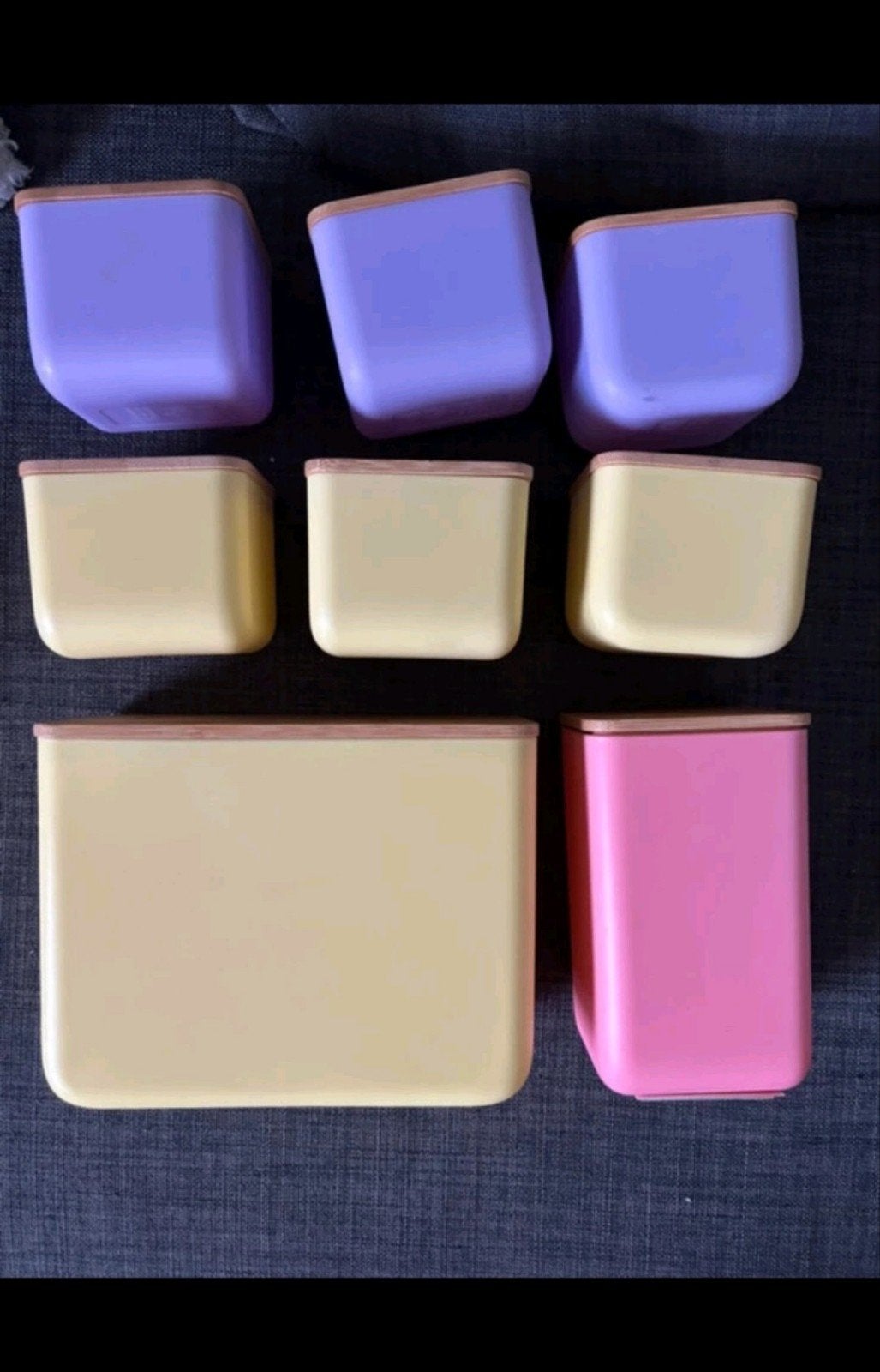 Gekleurde opbergbakjes
Roze
Geel 
Paars
Met deksel, Ophalen of Verzenden, Nieuw, Meerkleurig, Kunststof
