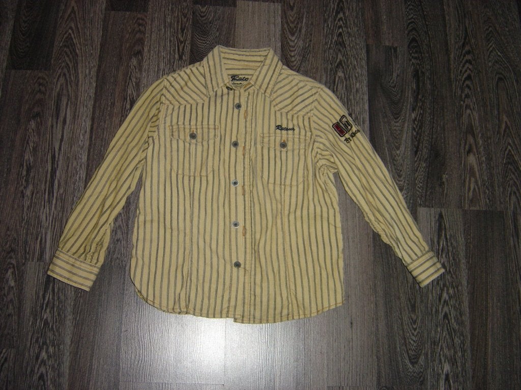 Stoere jongensoverhemd ( maat 6/116 ) retour, Ophalen of Verzenden, Gebruikt, Jongen, Overhemd of Blouse