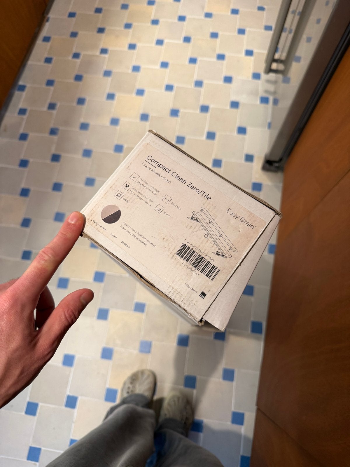 Easy Drain Douchegoot 100cm Compact 30 Clean Zero/Tegel, Ophalen of Verzenden, Nieuw, Rvs, Douche