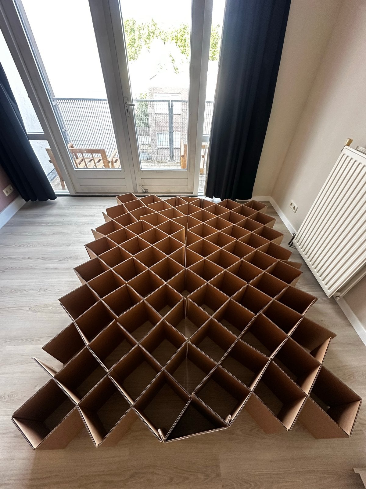 Kartonnen onderstel voor bed 160x200, Ophalen, Overige materialen, Gebruikt, Tweepersoons