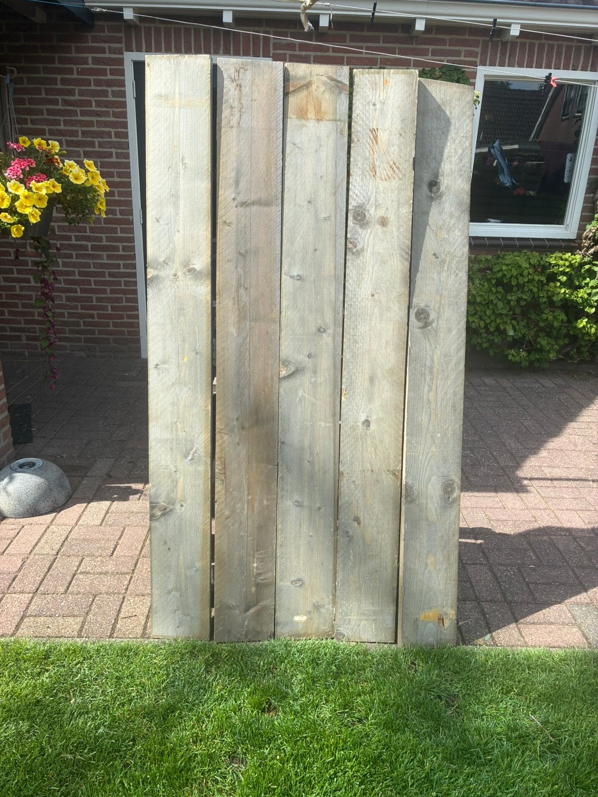 Tk 10 nieuwe vergrijsde steigerplanken 2 meter lang, Doe-het-zelf en Verbouw, Hout en Planken, 25 tot 50 mm, Ophalen of Verzenden