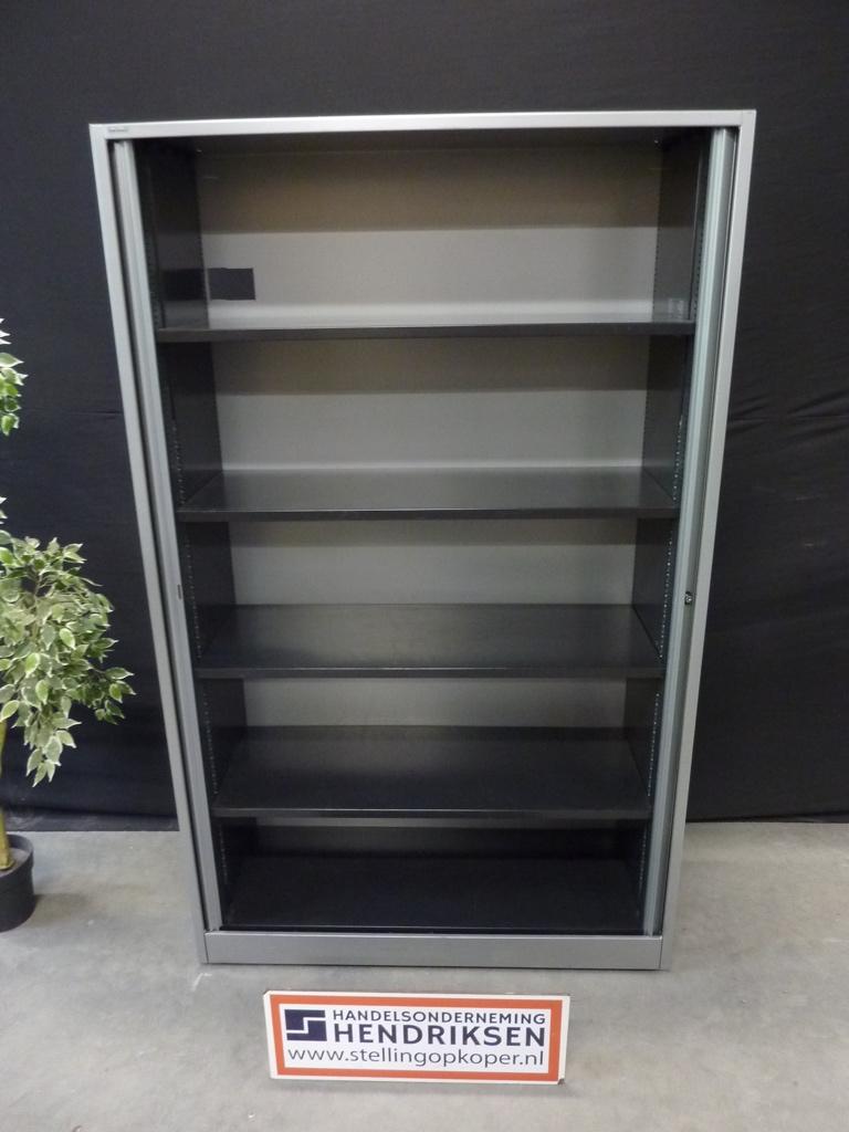 Ahrend roldeurkast zilvergrijs / archiefkast / kantoorkast, Gebruikt, 100 tot 150 cm, Handelsonderneming Hendriksen, Meerdere deuren