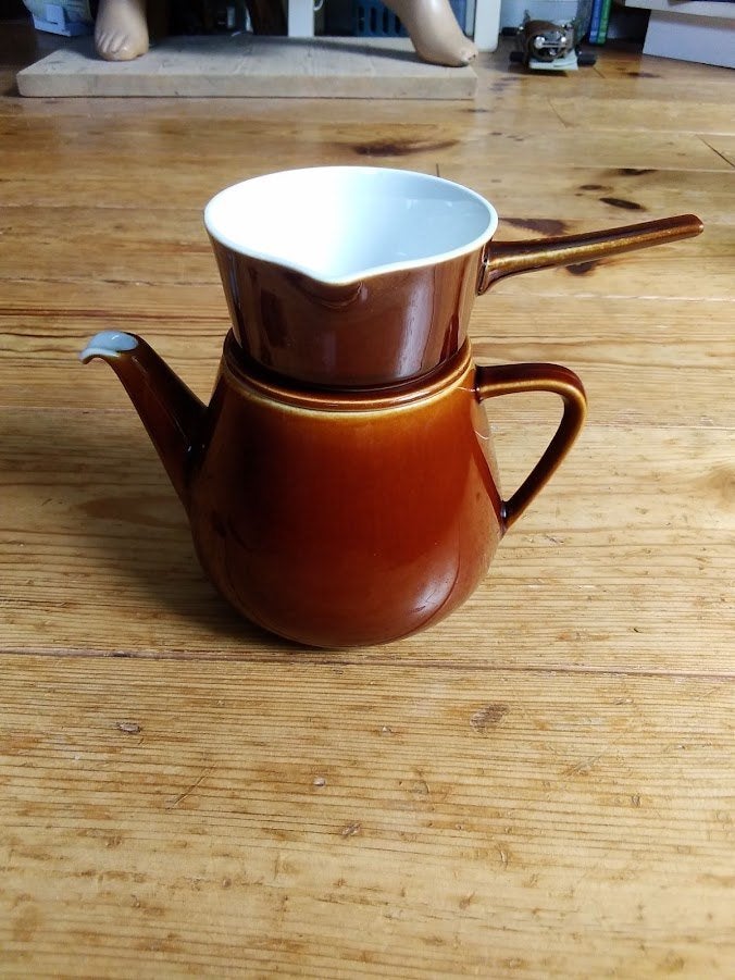 Chocoladepot met chocopannetje / theepot, Villeroy & Boch, Antiek en Kunst, Ophalen of Verzenden