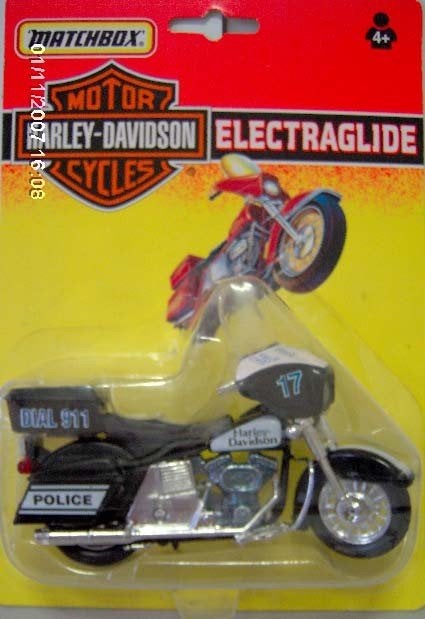 Matchbox 1992 11cm Harley Davidson Electraglide Police motor, Ophalen of Verzenden, Nieuw, Motor