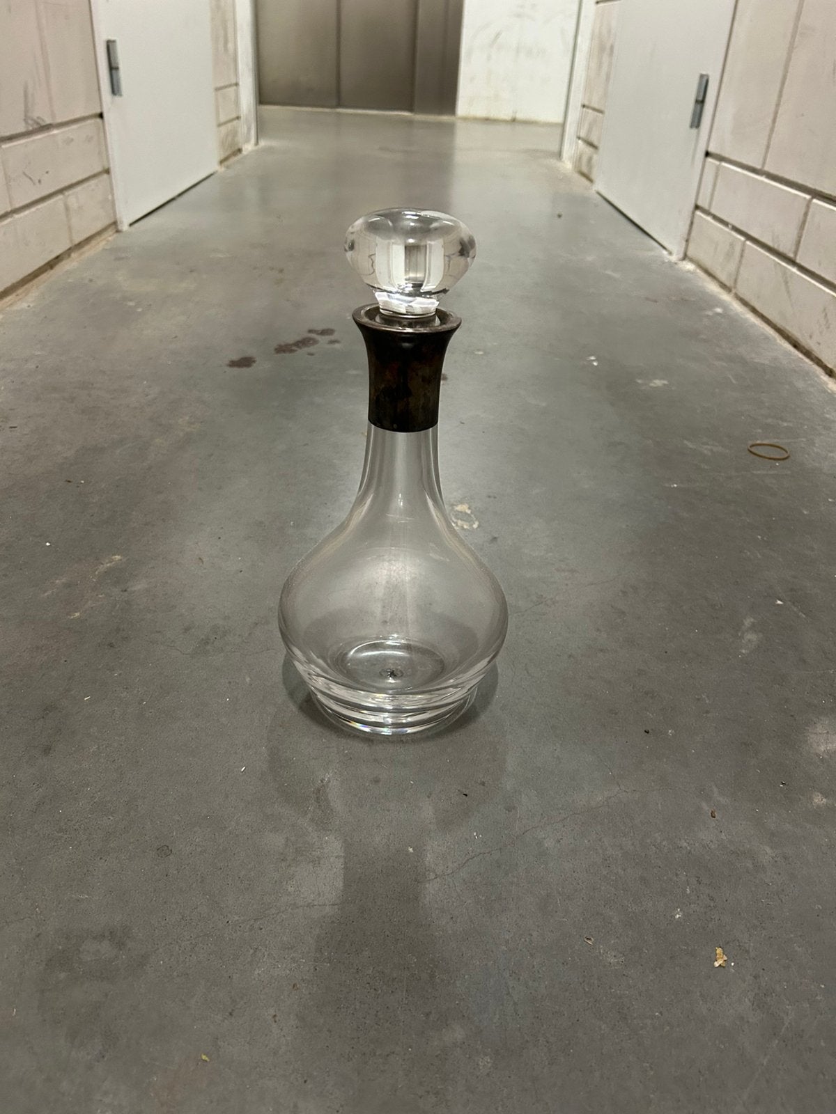 Glazen karaf met zilver, Verzamelen, Ophalen, Zo goed als nieuw, Overige typen