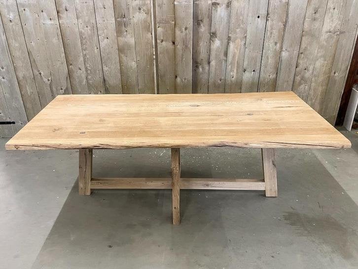 Eiken tafel | Oud Eiken tafelbladen | Boomstam - VOORRAAD, Niet ingevuld, Nieuw, Vijf personen of meer, Eiken, robuust, landelijk