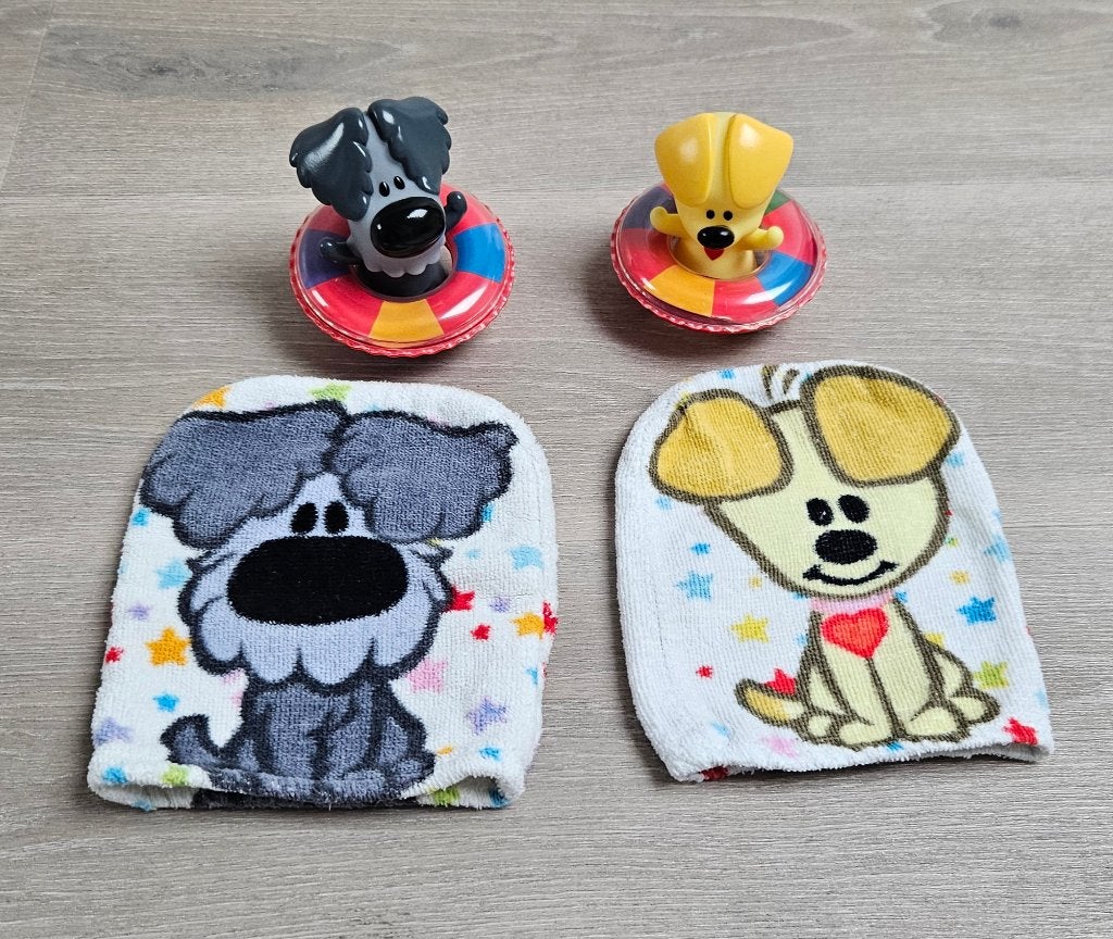 WOEZEL EN PIP BADSPEELTJES EN WASHANDJES  te koop, Overige merken, Overige typen, Ophalen of Verzenden, Zo goed als nieuw