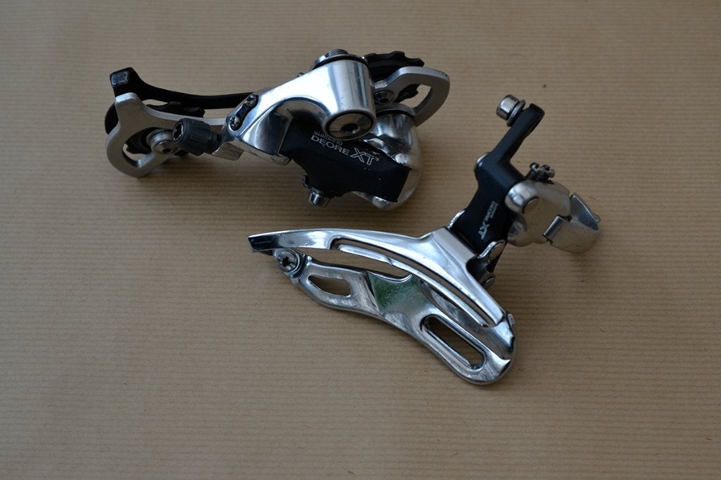 Shimano Deore XT MTB Mountainbike derailleur set, Ophalen, Gebruikt, Staal, Shimano XT