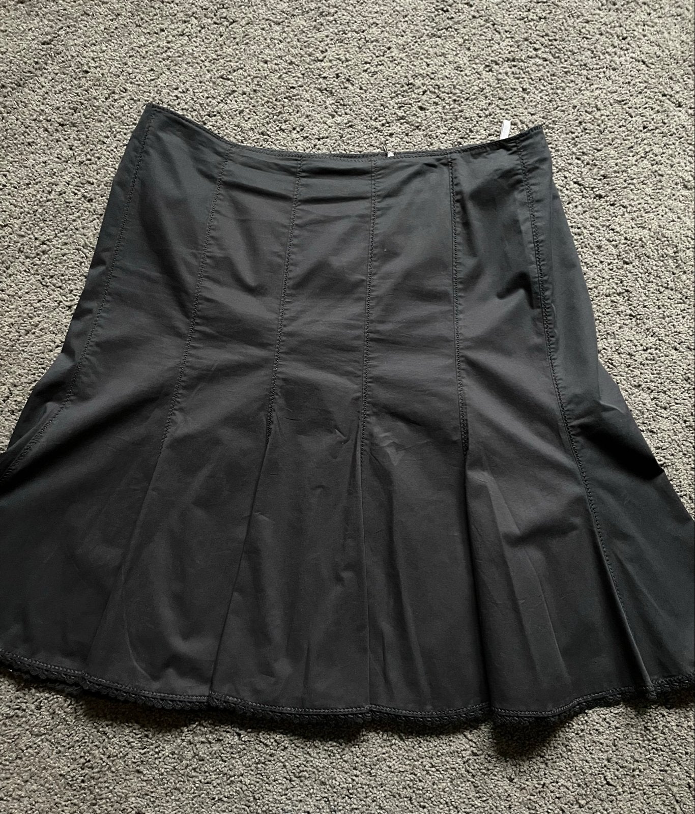 Zwarte klokrok Taifun, maat 46, 65 cm lang, gehaakte rand, Zwart, Maat 46/48 (XL) of groter, Ophalen of Verzenden, Zo goed als nieuw