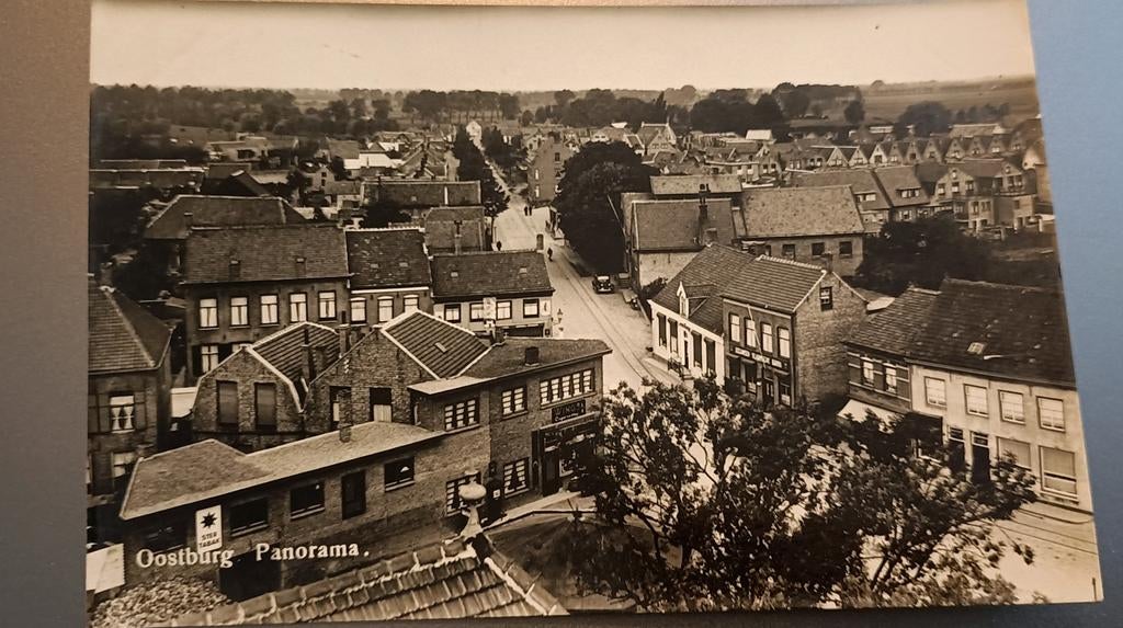 Oostburg, panorama omstreeks 1935, Ophalen of Verzenden, 1920 tot 1940, Gelopen, Zeeland