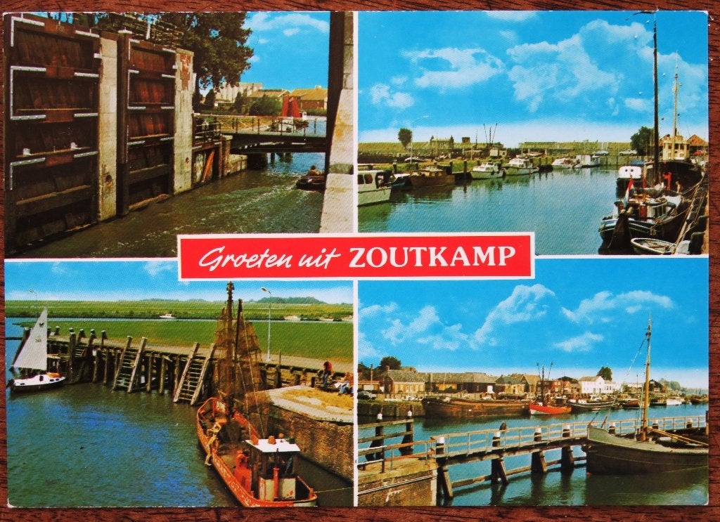 Zoutkamp Vierluik met Sluis en Havengezichten, Verzamelen, Ansichtkaarten | Nederland, Ophalen of Verzenden, Voor 1920, Noord-Brabant