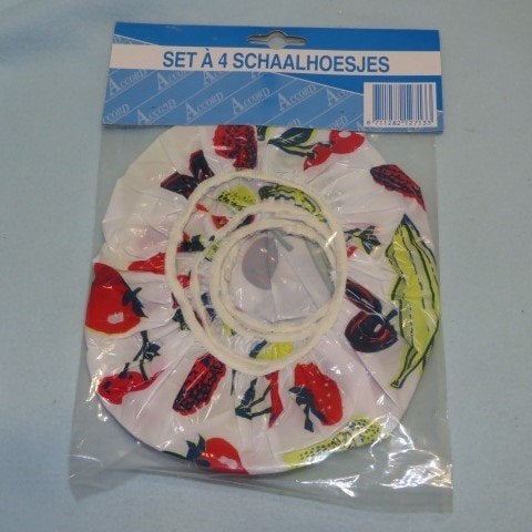 4 afdekhoesjes voor schalen en kommen plastic NIEUW, Ophalen of Verzenden
