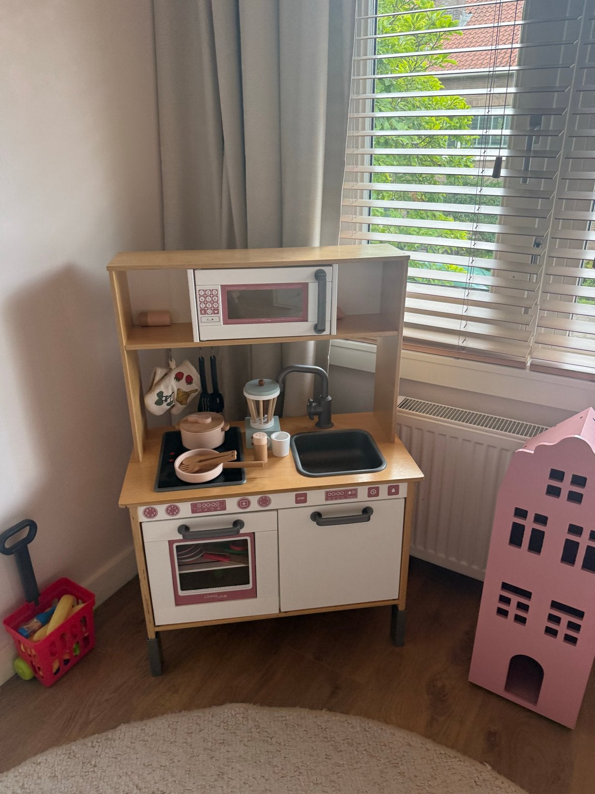 Houten speelkeuken met accessoires, Ophalen, Zo goed als nieuw, Hout, Speelkeuken