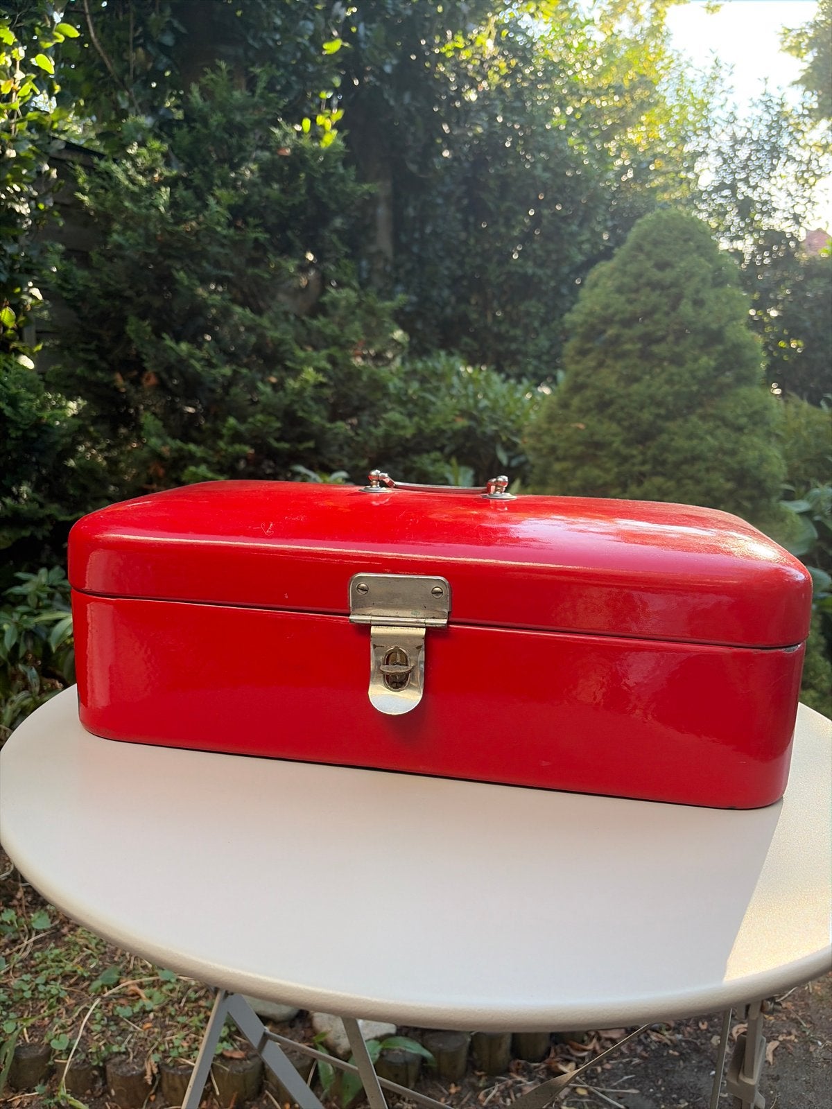 Vintage Rode Emaille Broodbak - Retro Keuken Accessoire, Ophalen of Verzenden