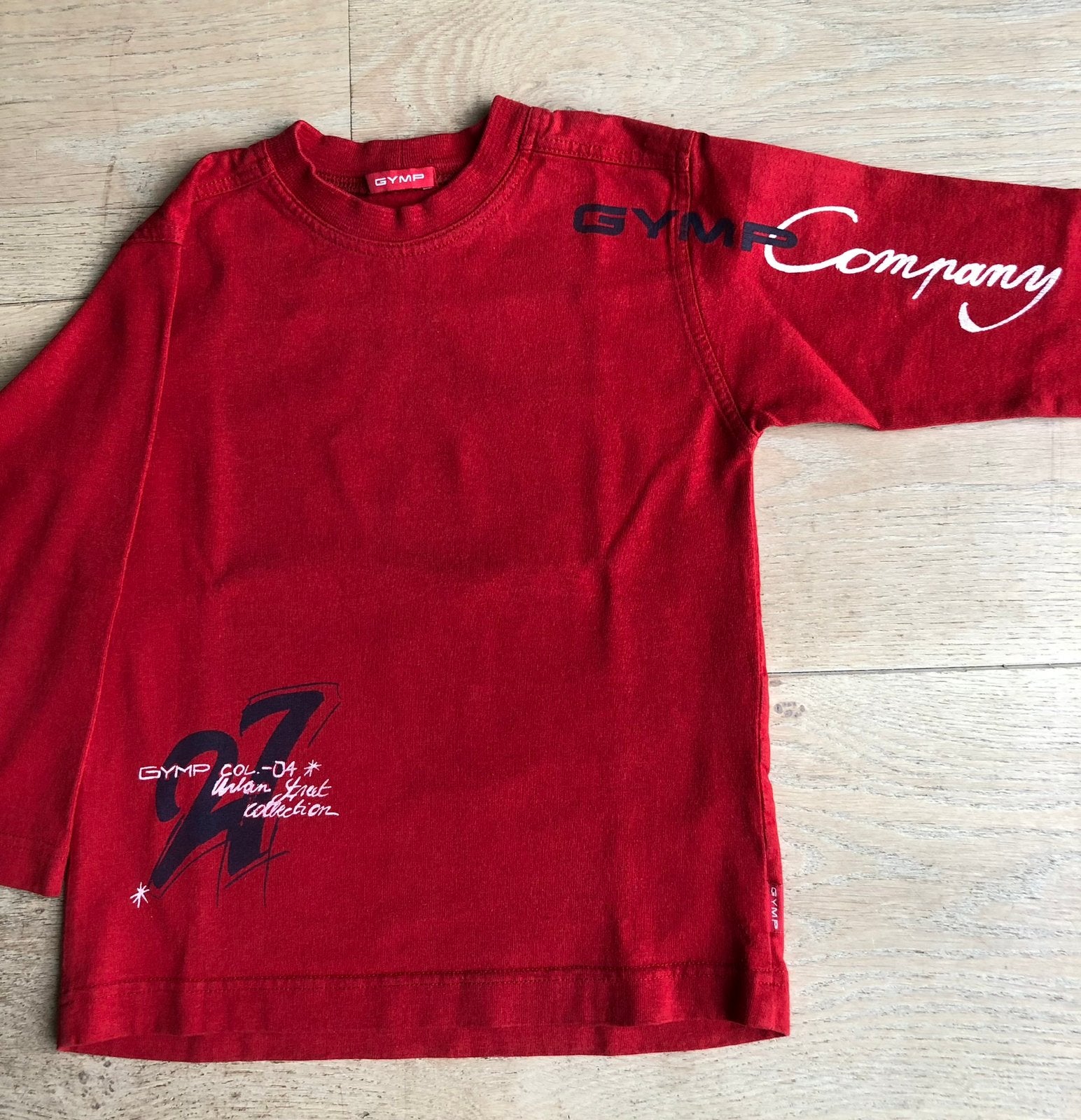 Mooie kwaliteit rode longsleeve, maat 104, GYMP, Kinderen en Baby's, Kinderkleding | Maat 104, Ophalen of Verzenden, Zo goed als nieuw