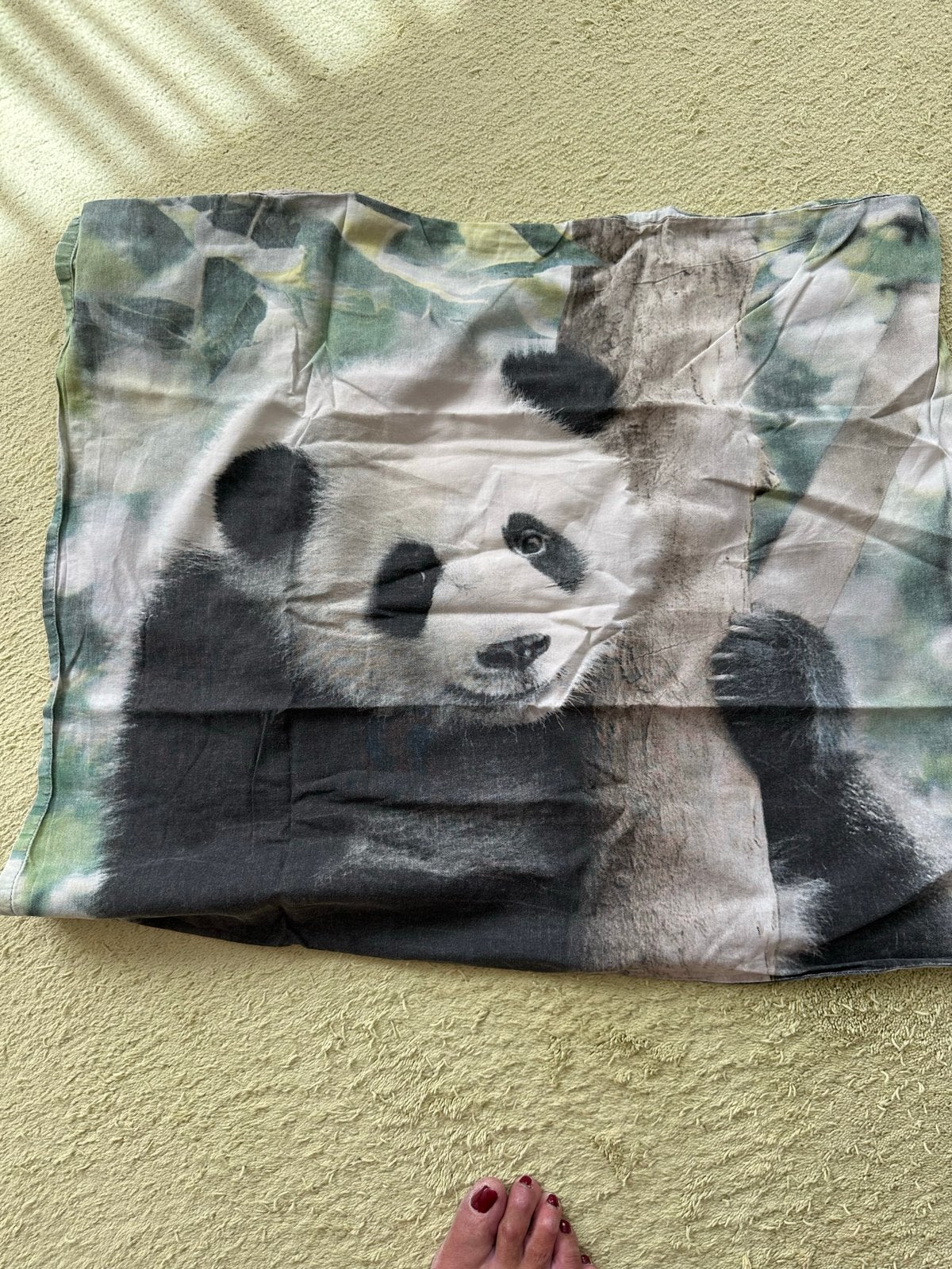 Eenpersoons Dekbedhoes en sloop met panda print, Ophalen, Gebruikt, Meerkleurig, Jongetje of Meisje