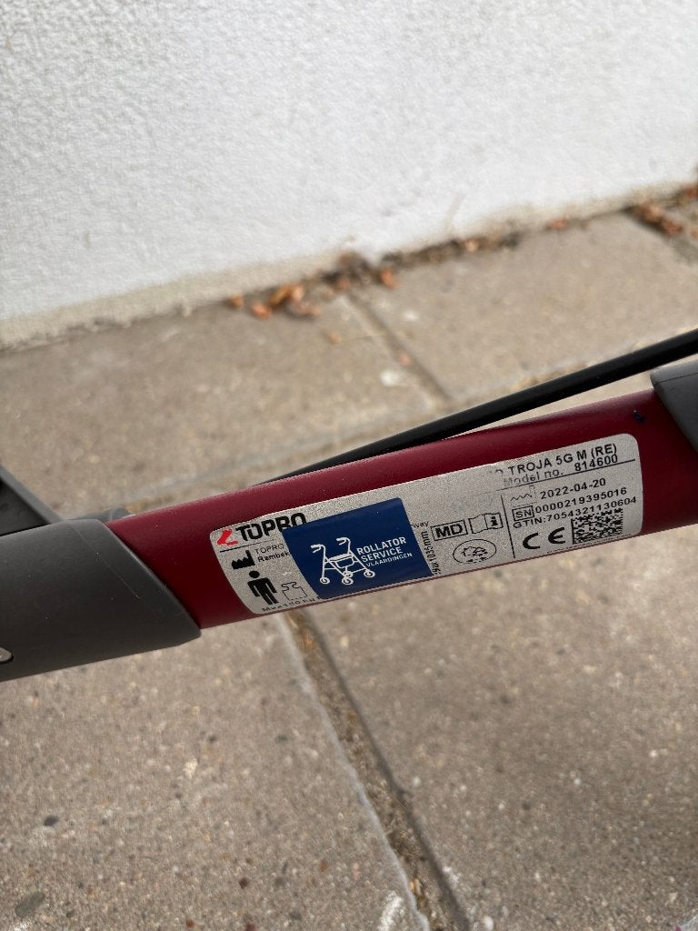 Nr 6... Topro Troja 5G M Rood met tasje en rugleuning, Ophalen, Gebruikt, ., Opvouwbaar