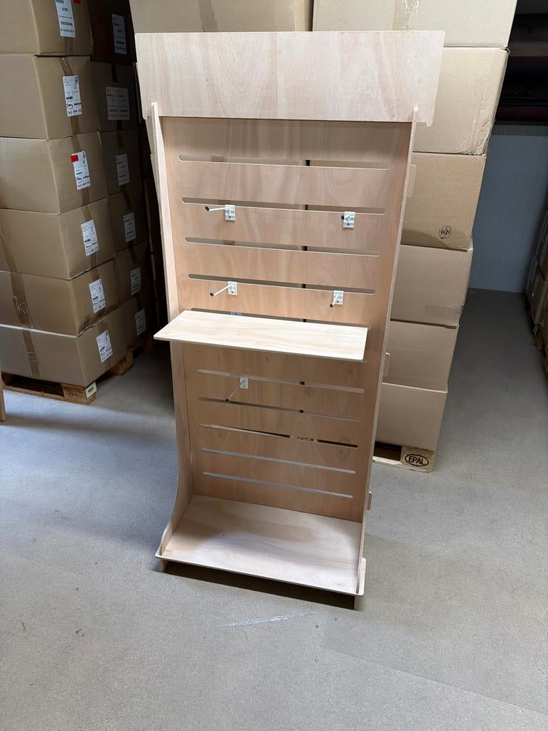 Houten Display met Haken en Schap - Opvouwbaar, Zakelijke goederen, Kantoor en Winkelinrichting | Winkel en Inventaris, Ophalen