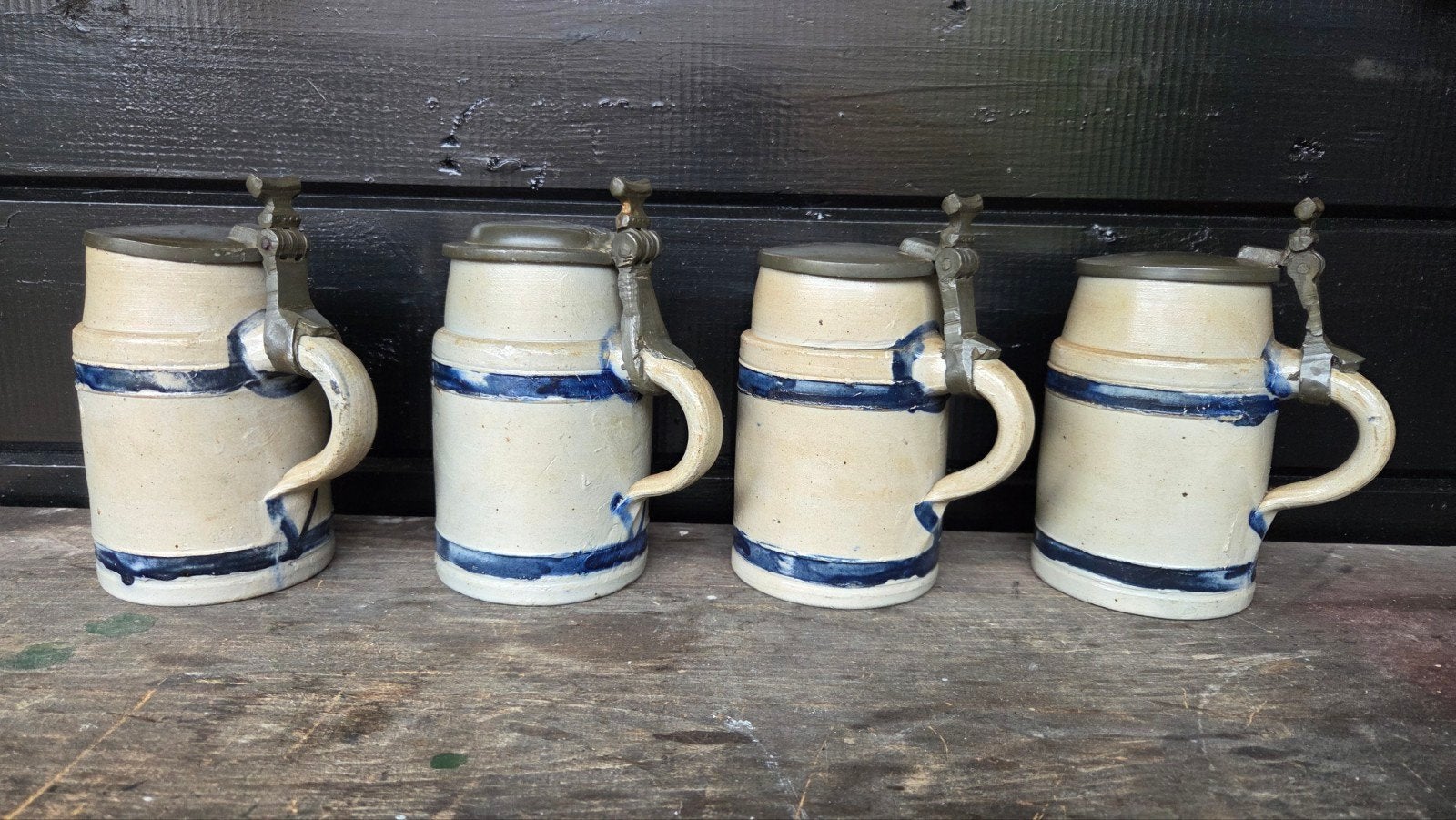 4 westerwald bierpullen, Antiek en Kunst, Verzenden