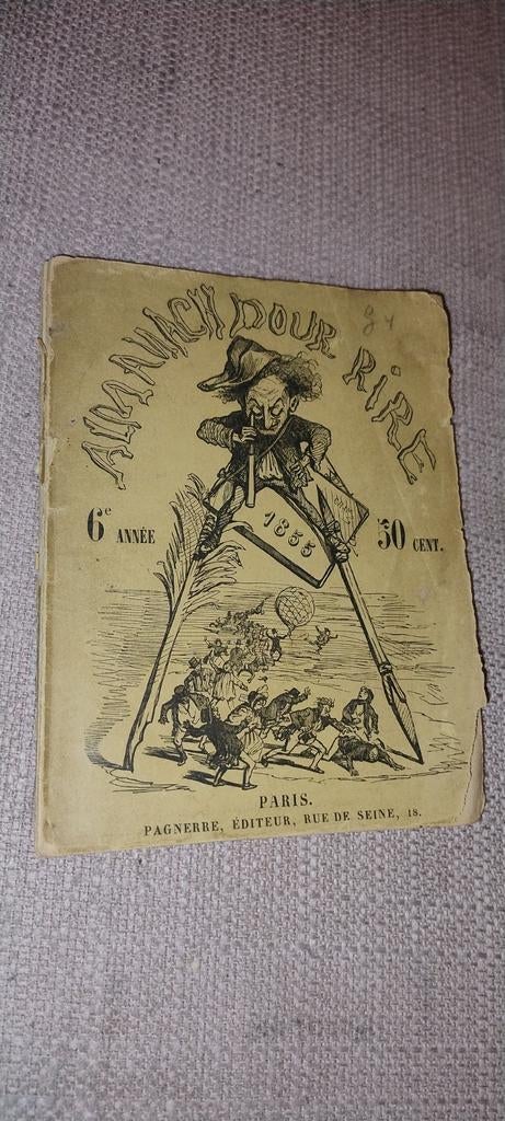 Almanach Pour Rire 1855 - Antiek Frans Tijdschrift, Ophalen of Verzenden, Gelezen, Overige typen