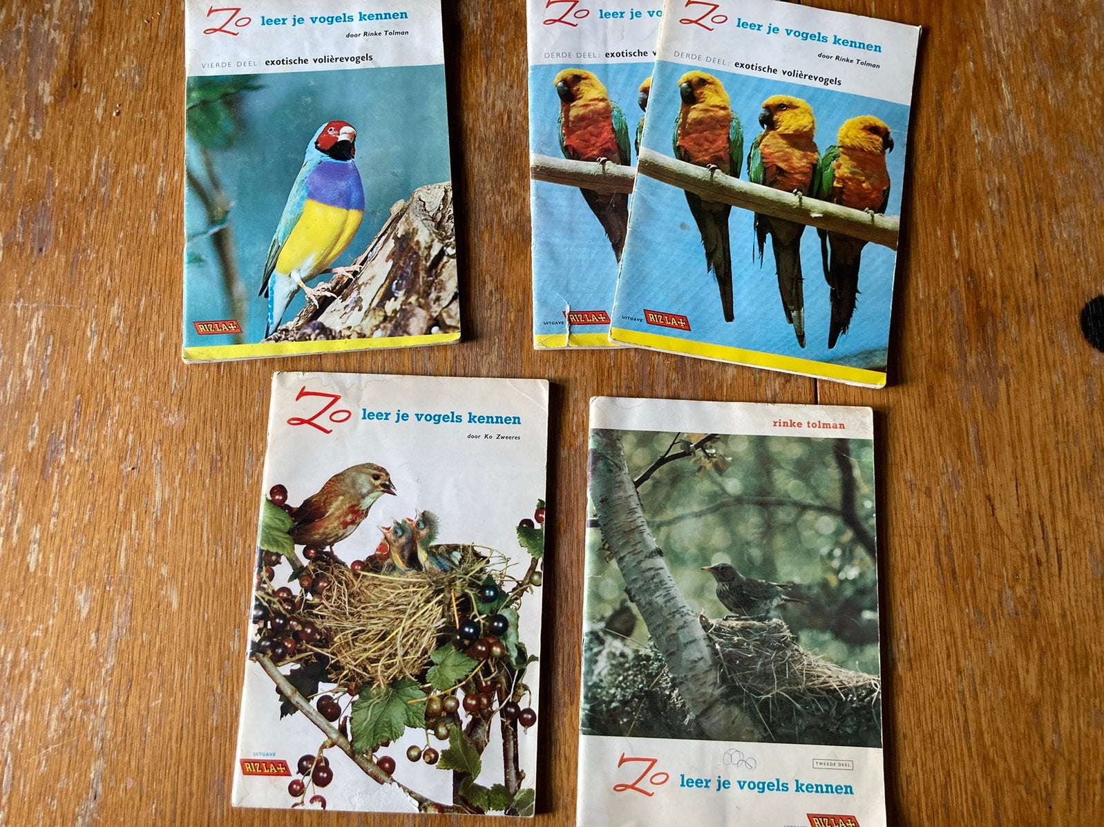 Rizla Zo leer je vogels kennen Deel 1,2,3 (dubbel) en 4, Ophalen of Verzenden, Gelezen, Plaatjesalbum
