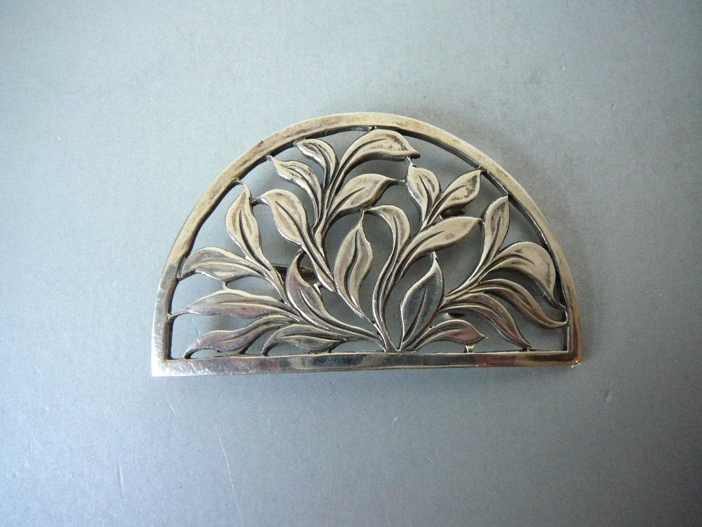 Vintage Zilveren ornament met Bladmotief, Sieraden, Tassen en Uiterlijk, Verzenden, Zilver, Overige typen