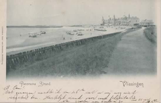 Vlissingen Panorama Strand, Verzenden, Voor 1920, Gelopen, Zeeland