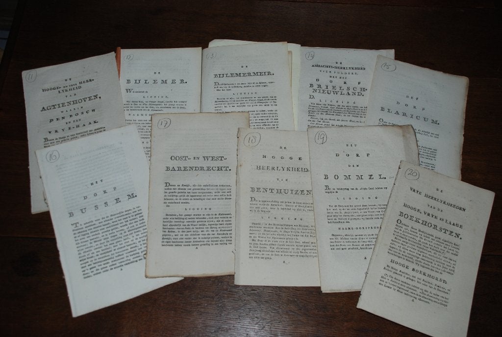 200 jaar oude beschrijvingen van diverse steden en dorpen., Ophalen of Verzenden