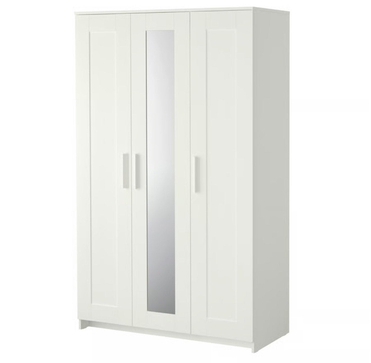 Witte kledingkast met spiegel, 3-deurs Ikea Brimnes, Ophalen, Gebruikt, 100 tot 150 cm, 150 tot 200 cm