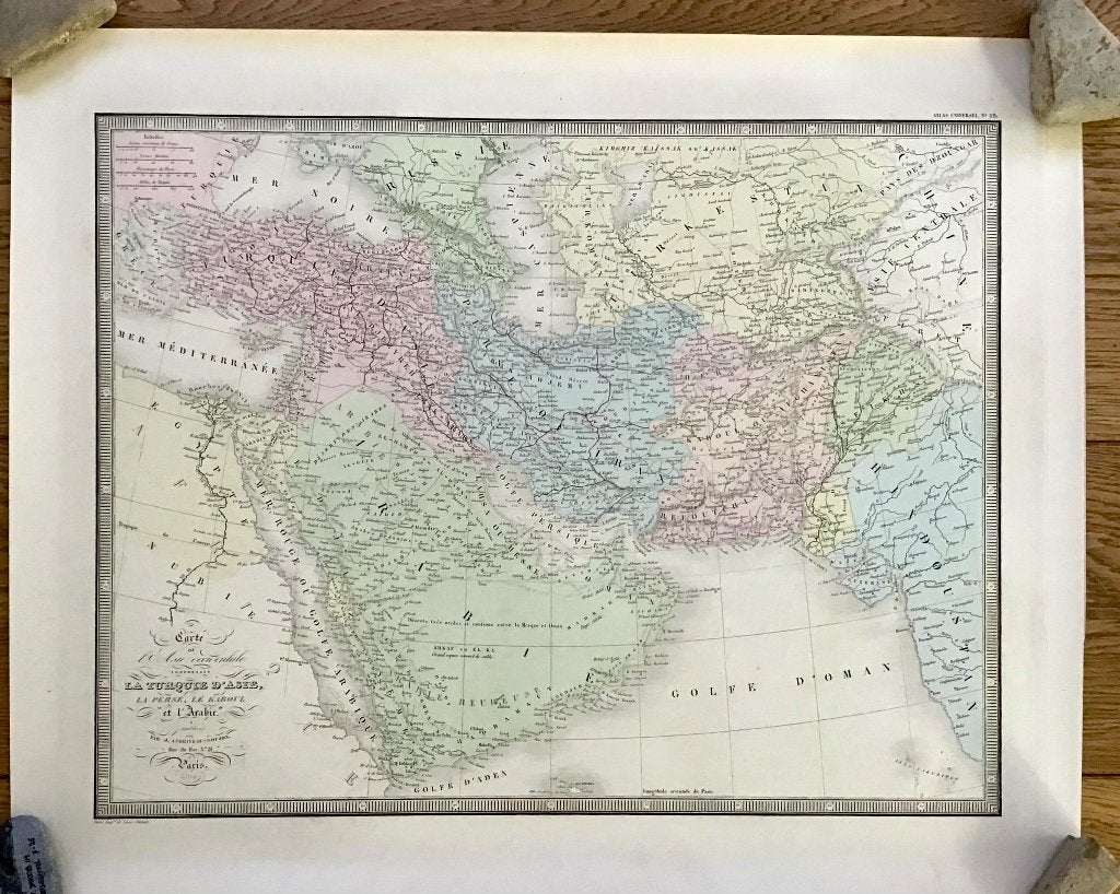 Antieke landkaart 1859 Turkije Arabië Iran Straat van Hormuz, Gelezen, Ophalen of Verzenden, Landkaart, 1800 tot 2000