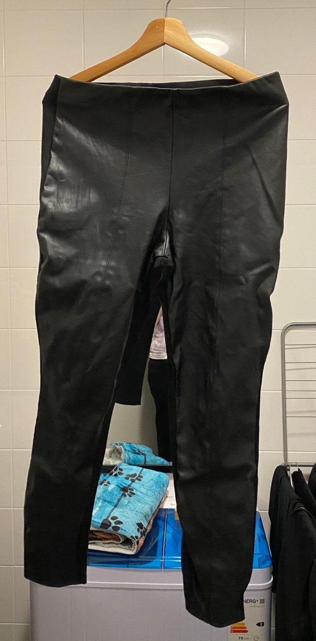 MSmode Nep Leren Broek Voor Dames, Zwart, Maat 42/44 (L), Ophalen of Verzenden, Zo goed als nieuw