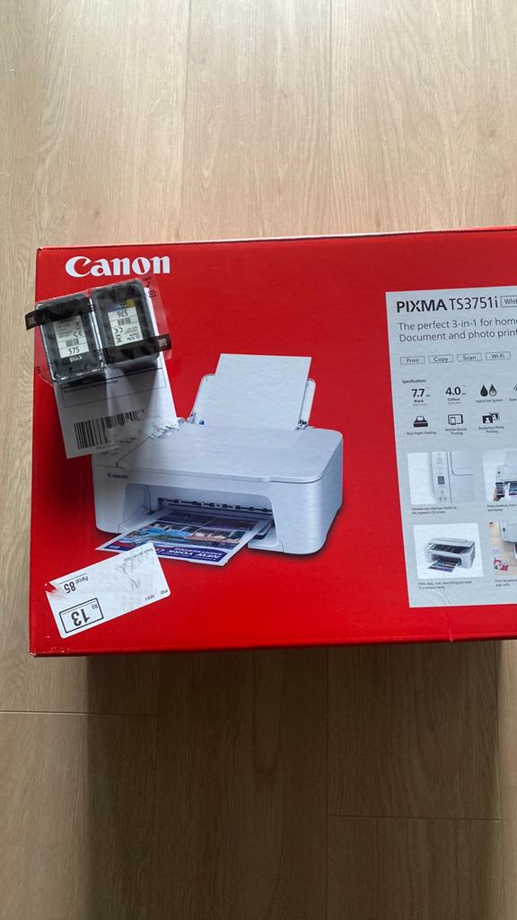 Canon printer pixma TS375I NIEUW, Computers en Software, Printers, Zo goed als nieuw, Printer, Kleur printen, Zwart-en-wit printen