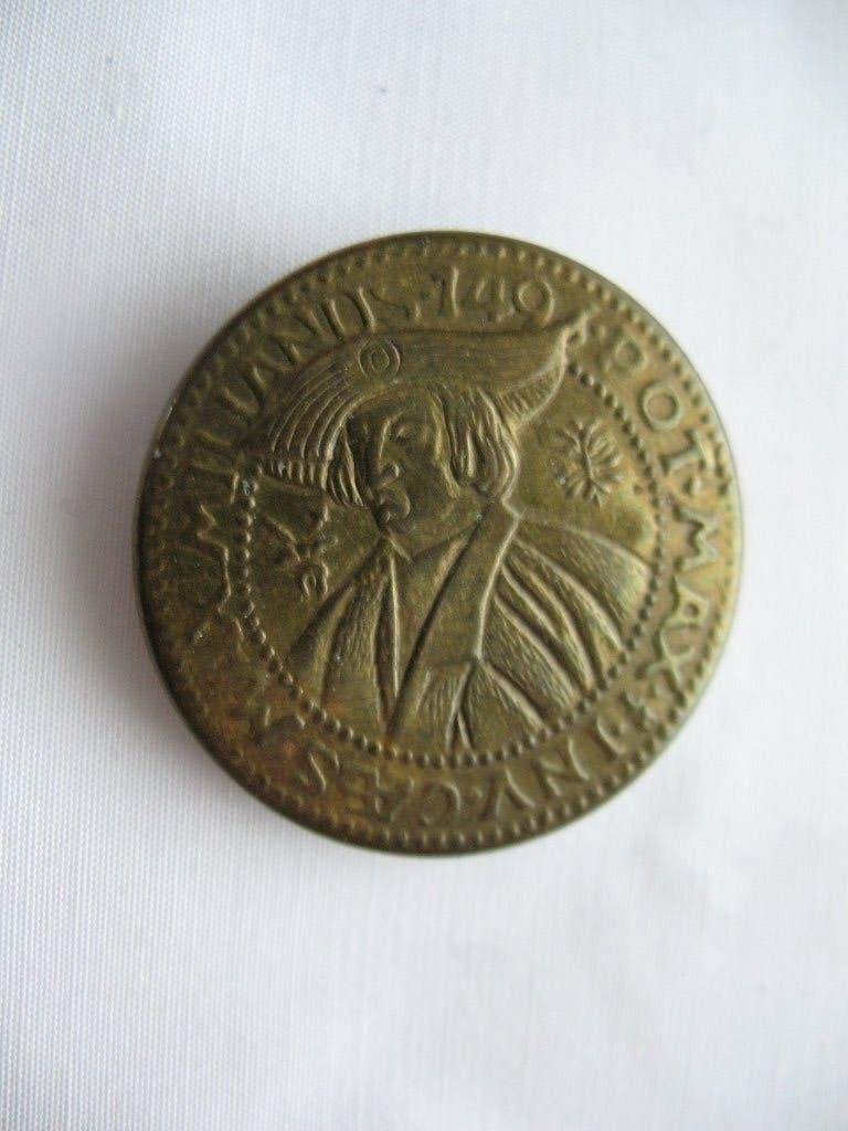 Oud Duitse Militair Muntvormig Knoop Vintage, Hobby en Vrije tijd, Naaien en Fournituren, Ophalen of Verzenden, Gebruikt, Knoop of Knopen