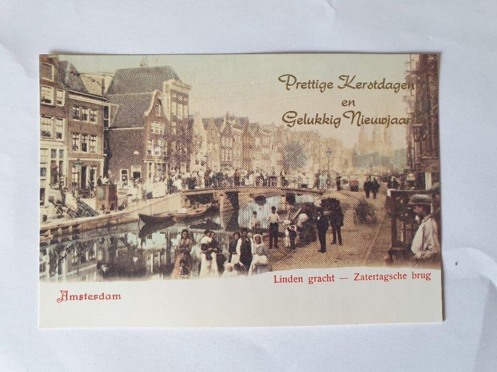 Ansichtkaart 1975 - Amsterdam 700 jaar - Linden Gracht ..., Verzamelen, Ansichtkaarten | Nederland, Ophalen of Verzenden, 1960 tot 1980
