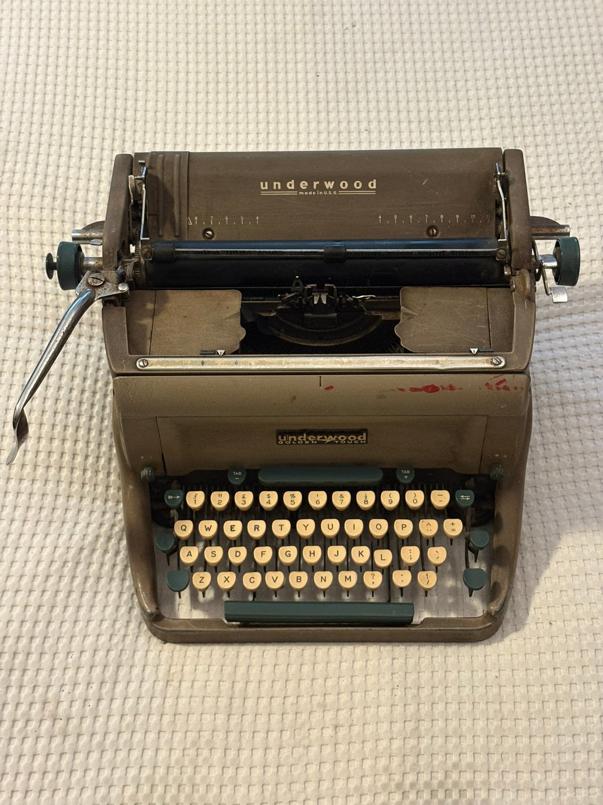 Underwood typemachine, Ophalen, Gebruikt