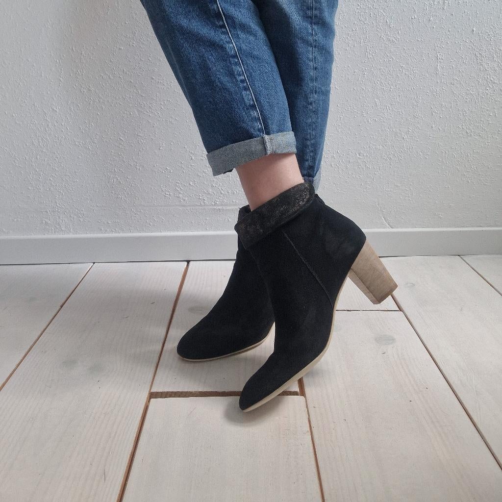 L'Amica enkellaarsjes. Maat 40, Zwart/suède, Nijmegen, Zwart, L'Amica, Ophalen of Verzenden
