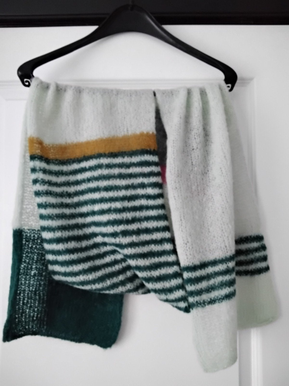 Handgebreide zijde/alpaca sjaal - 2.10, Made by me, Ophalen of Verzenden, Nieuw, Sjaal