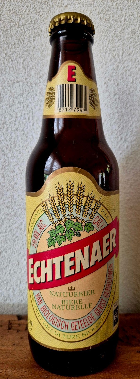 1991 fles ECHTENAER natuur bier Zonnatura SMITS PUTTEN, Ophalen of Verzenden, Zo goed als nieuw, Flesje(s), Overige merken